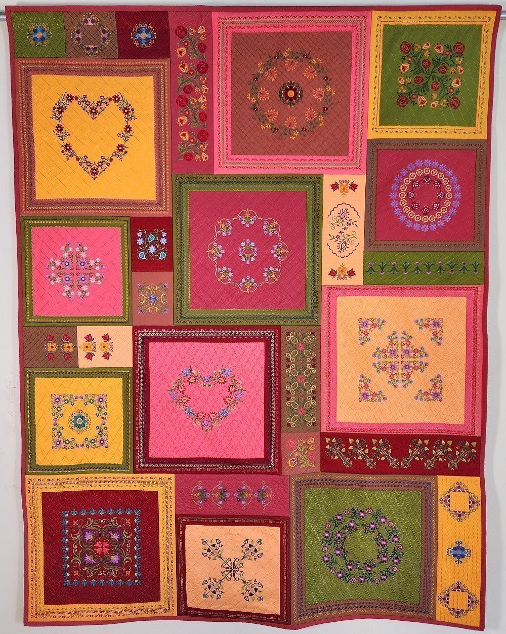 No. 45 FANCYWORK Embroidered Floral Wall Hanging