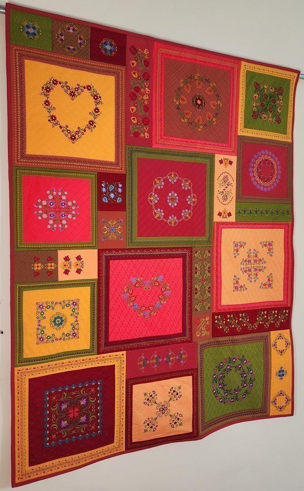 No. 45 FANCYWORK Embroidered Floral Wall Hanging