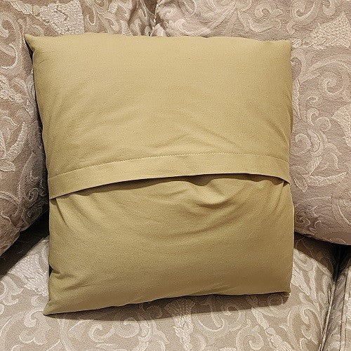EMBROIDERED FLORAL WREATH Accent Pillow