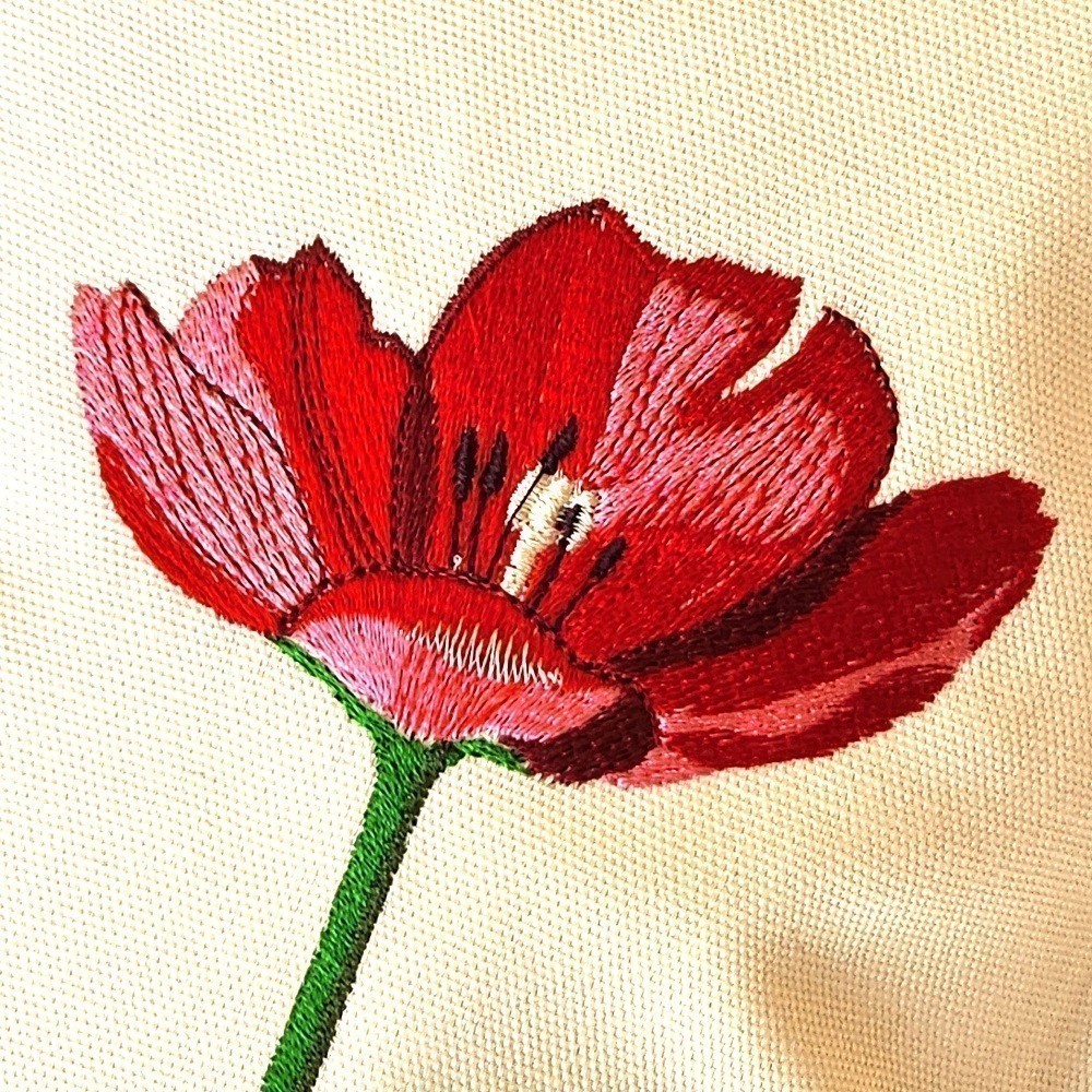 TULIP TRIPTYCH Embroidered Pillow Cover