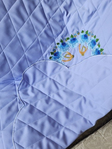 Cottage Rose Embroidered Throw Quilt