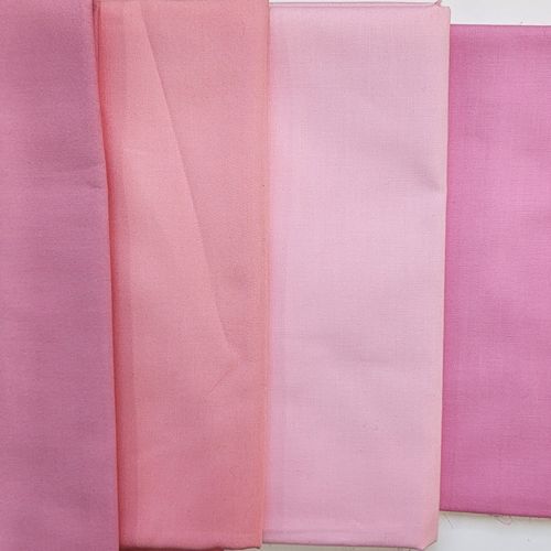 Kona Cotton Quilting Fabric- Four, 1 Yard Cuts, Pink