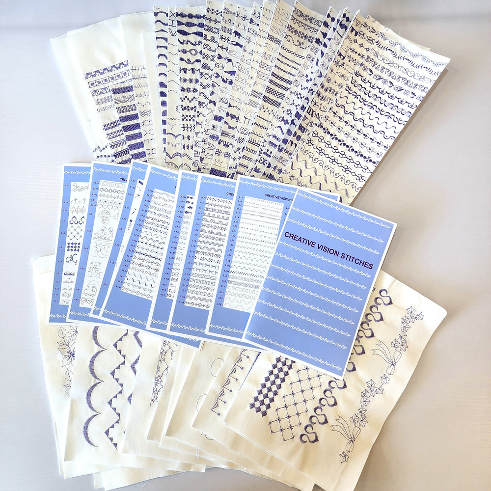 Pfaff Creative Vision/Sensation Stitch Sample Book - Real Stitch Outs of Stitches!