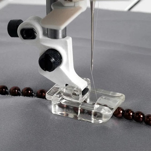 sewing beads on with the Husqvarna Viking 4mm Mini Bead Foot