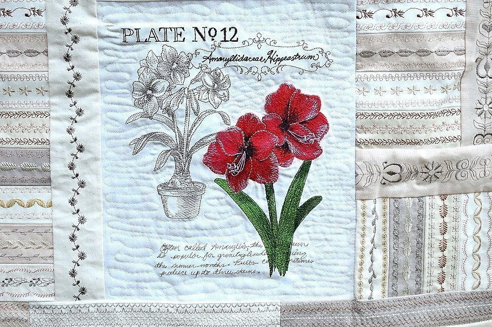 BOTANICAL GARDEN Floral Embroidered Wall Hanging