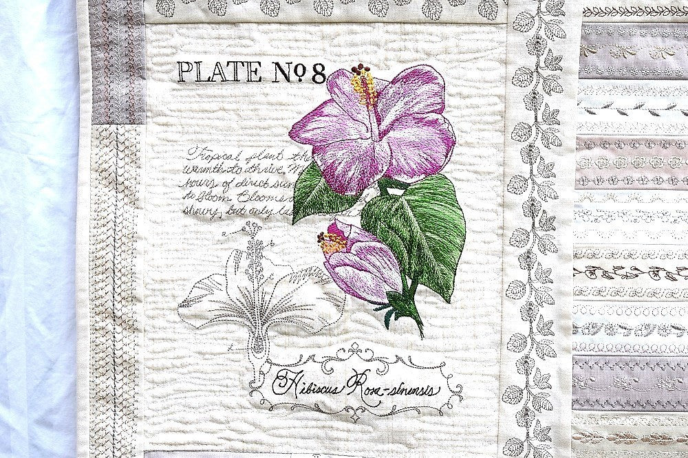 BOTANICAL GARDEN Floral Embroidered Wall Hanging