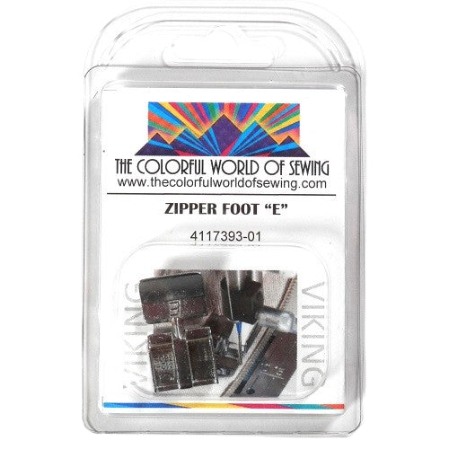 The Husqvarna Viking Zipper Foot "E" packaged