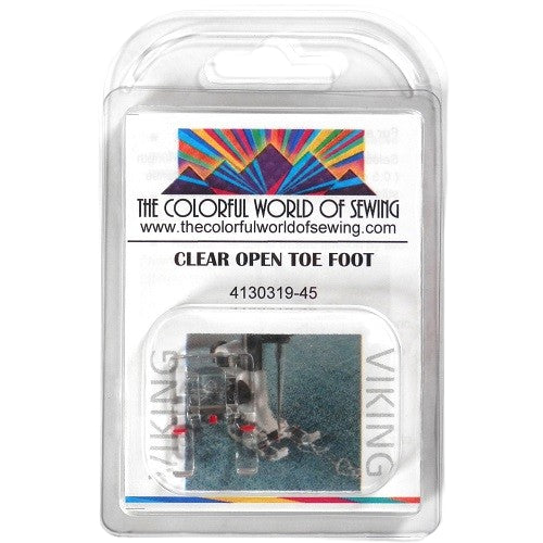 the Husqvarna Viking Clear Open Toe Foot packaged