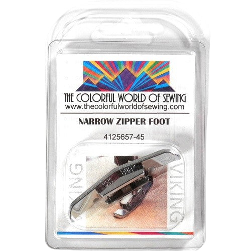 The Husqvarna Viking Narrow Zipper Foot packaged