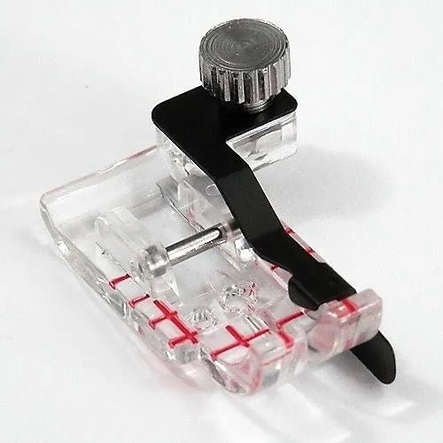 Janome Clear View Quilting Foot and Guide Set with 1/4" seam guide attached