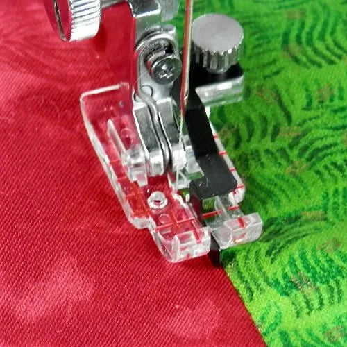 ditch quilting with the Janome Clear View Quilting Foot and Guide Set