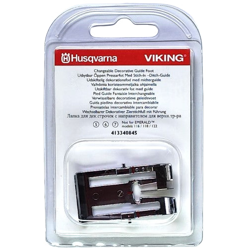 the Husqvarna Viking Changeable Decorative Guide Foot packaged