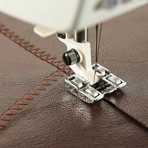 sewing leather with the The Husqvarna Viking Roller Foot