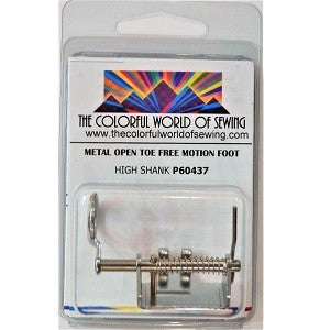 Open Toe Free Motion Quilting Foot for High Speed Straight Stitch Machines