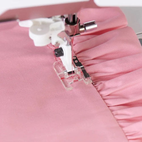 sewing along an edge with the Husqvarna Viking Clear B Edge Stitching Foot