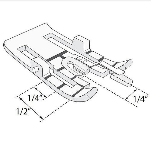 Interchangeable 1/4" Guide Sole for the Walking Foot With Interchangeable Soles