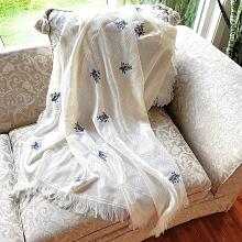 VICTORIAN ROSE FRINGED THROW
