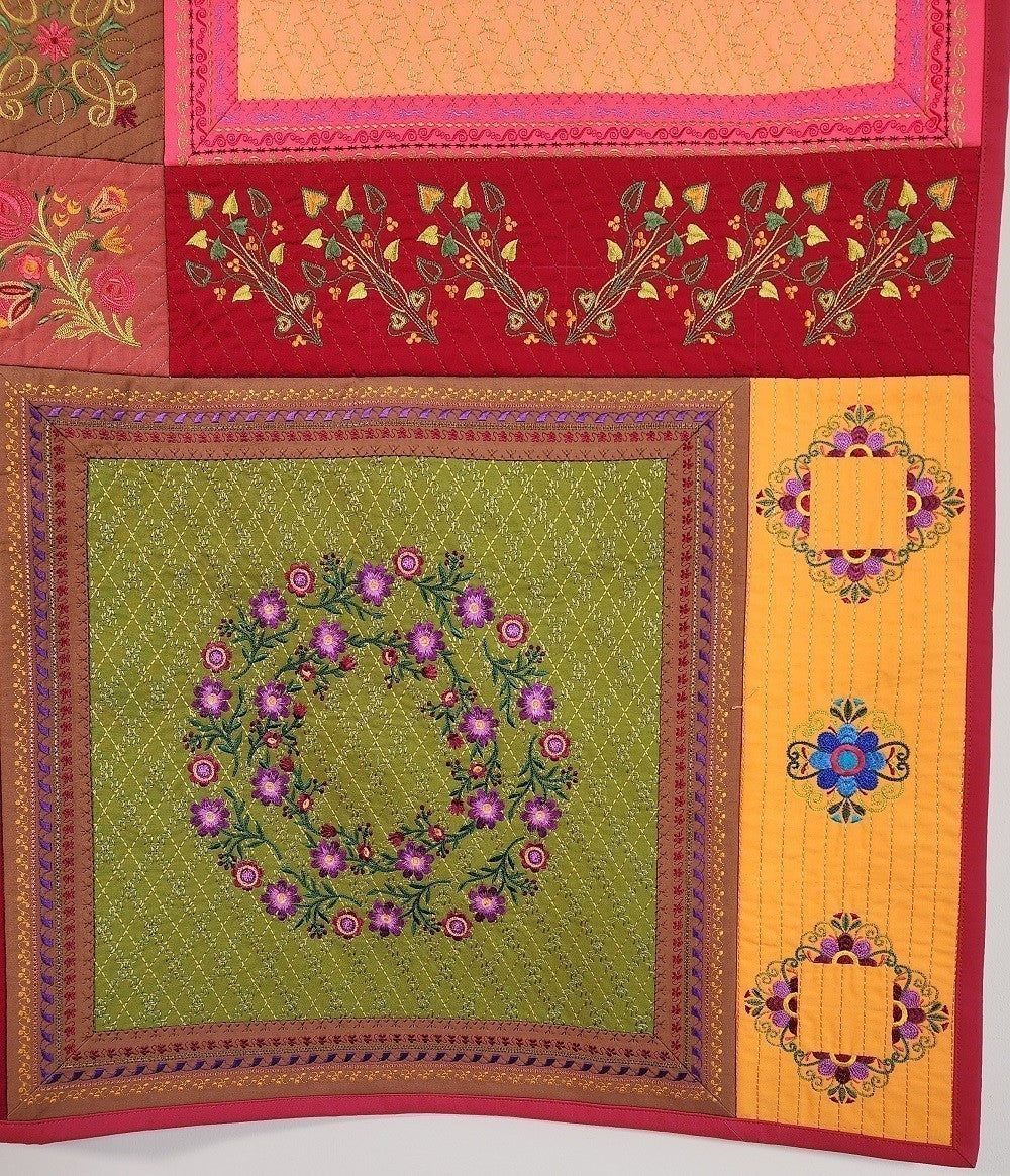 No. 45 FANCYWORK Embroidered Floral Wall Hanging