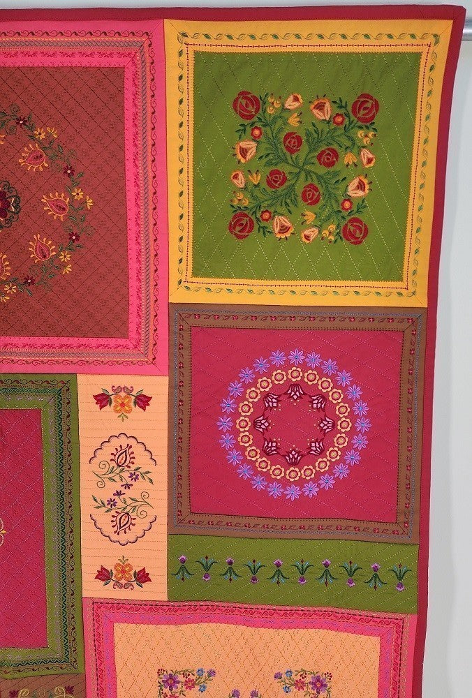 No. 45 FANCYWORK Embroidered Floral Wall Hanging