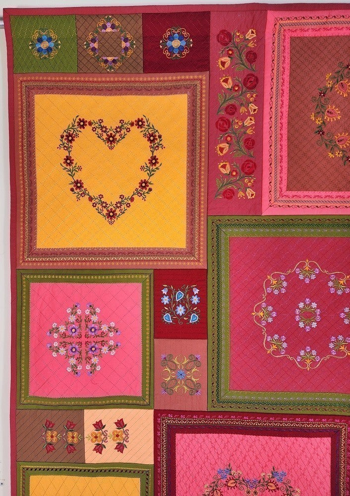 No. 45 FANCYWORK Embroidered Floral Wall Hanging