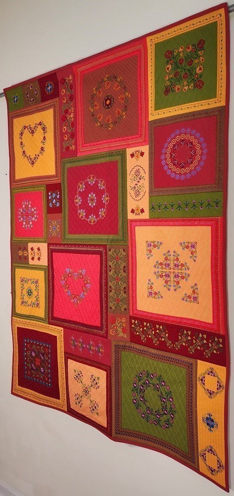 No. 45 FANCYWORK Embroidered Floral Wall Hanging