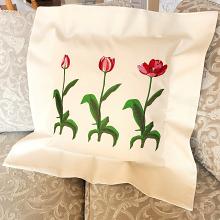 TULIP TRIPTYCH Embroidered Pillow Cover