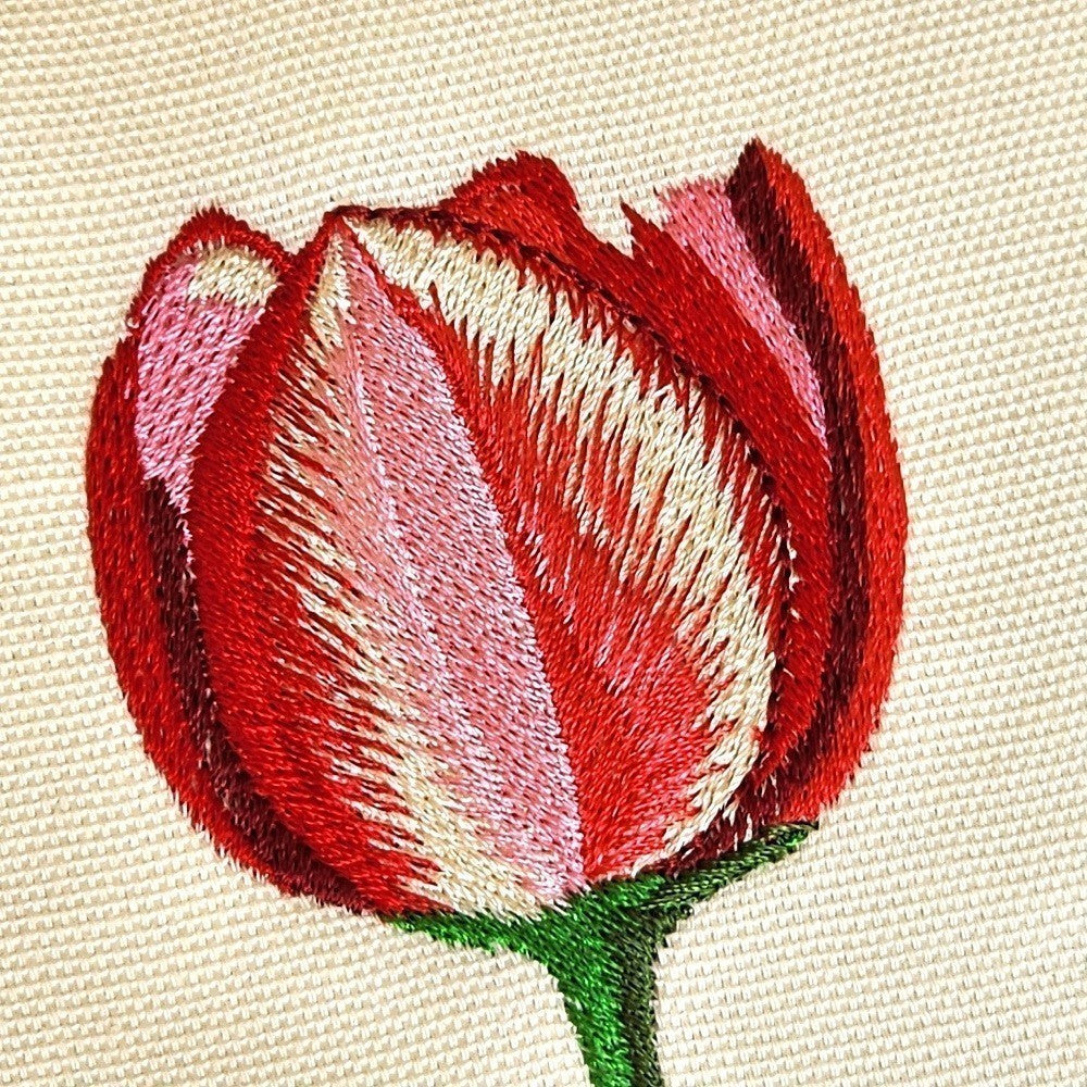 TULIP TRIPTYCH Embroidered Pillow Cover