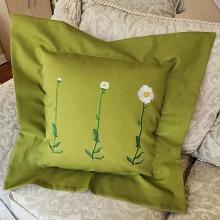 DAISY TRIPTYCH Embroidered Pillow Cover