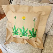 DANDELION TRIPTYCH Embroidered Pillow Cover