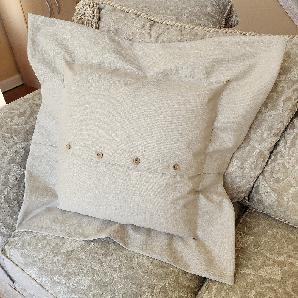 YELLOW ROSE TRIPTYCH Embroidered Pillow Cover
