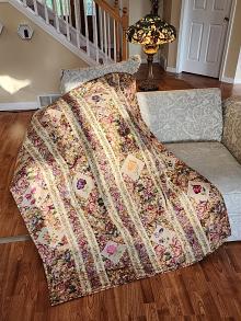 FROSTED ROSES Embroidered Throw
