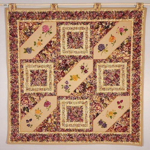 FROSTED ROSES Embroidered Wall Hanging