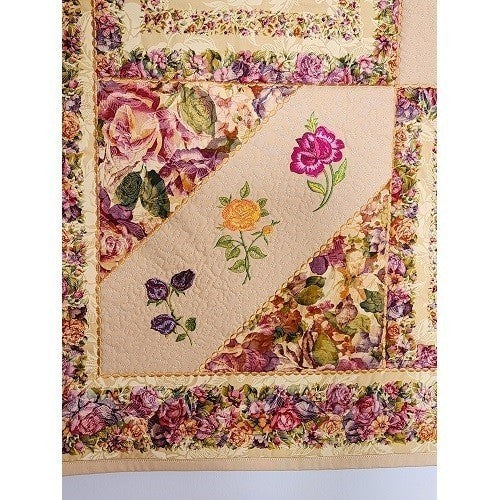 FROSTED ROSES Embroidered Wall Hanging