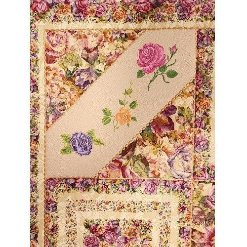 FROSTED ROSES Embroidered Wall Hanging