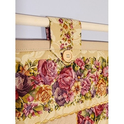 FROSTED ROSES Embroidered Wall Hanging