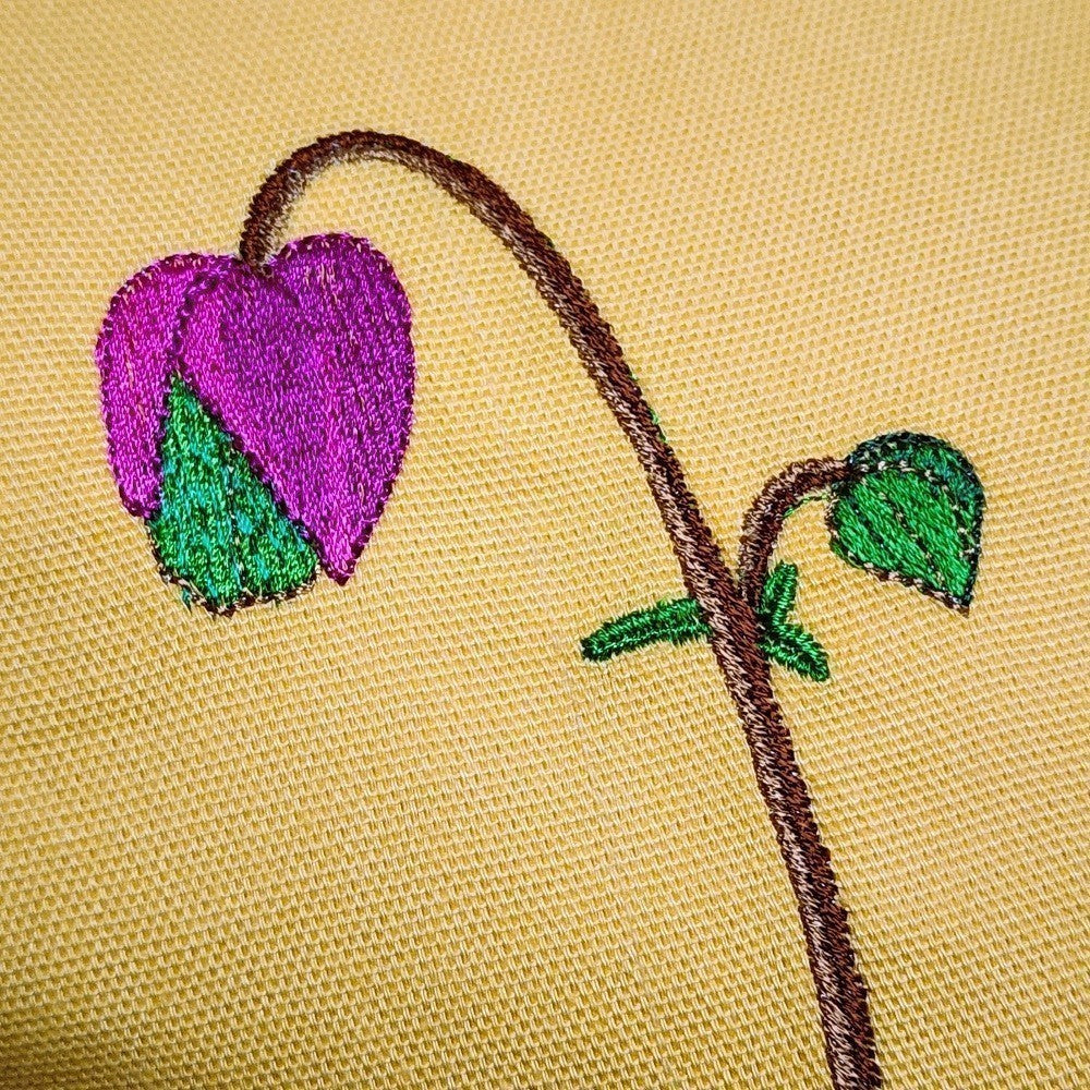 FUCHSIA BELL TRIPTYCH Embroidered Pillow Cover