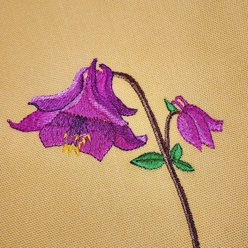 FUCHSIA BELL TRIPTYCH Embroidered Pillow Cover