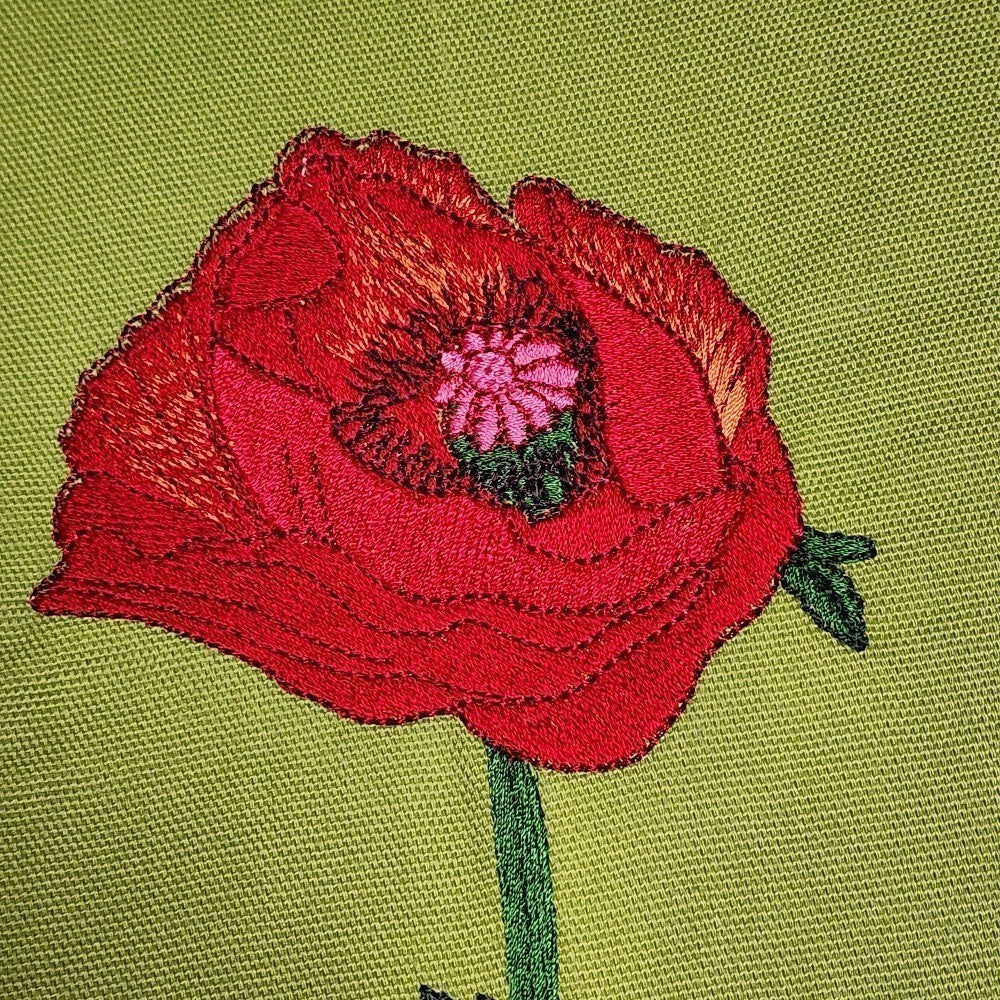 POPPY TRIPTYCH Embroidered Pillow Cover