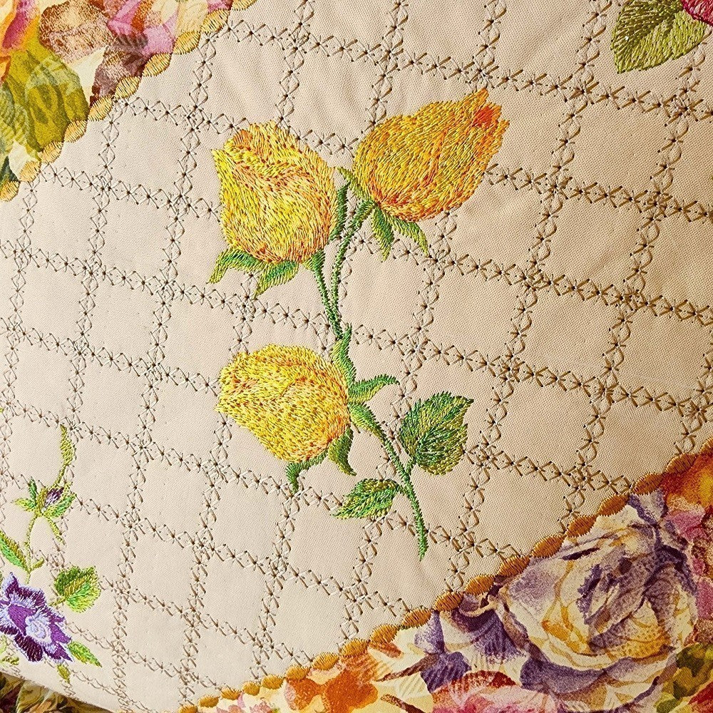 FROSTED ROSES Embroidered Decorator Pillow Covers