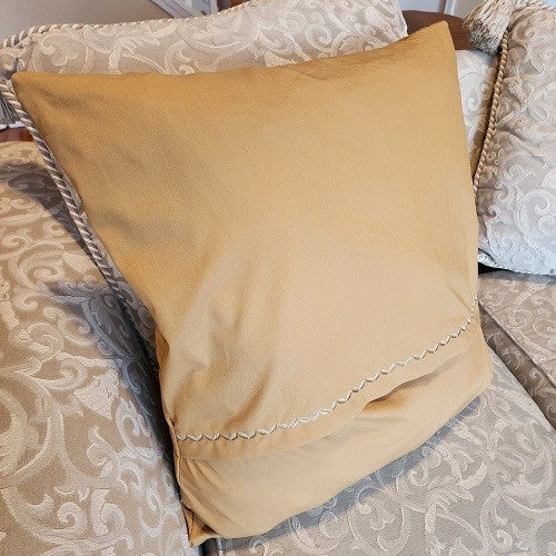 FLORAL STRIPE Embroidered Pillow Cover