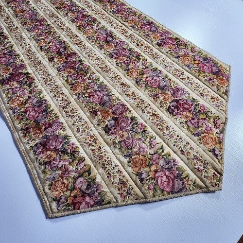 FROSTED ROSES FLORAL TABLE RUNNER