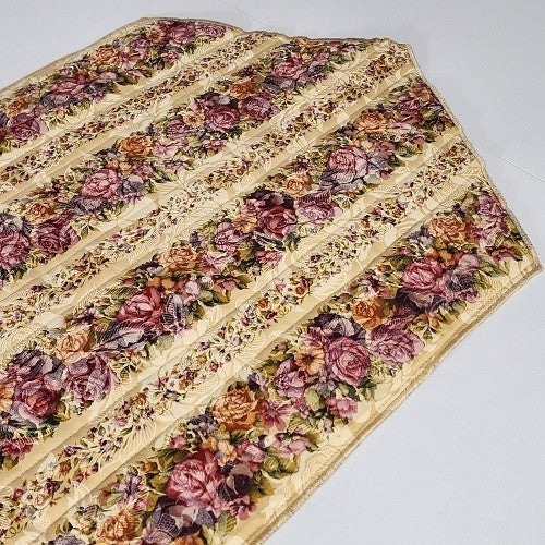 FROSTED ROSES FLORAL TABLE RUNNER