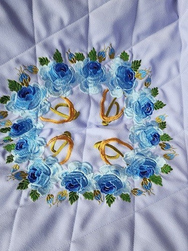 Cottage Rose Embroidered Throw Quilt