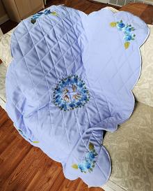 Cottage Rose Embroidered Throw Quilt