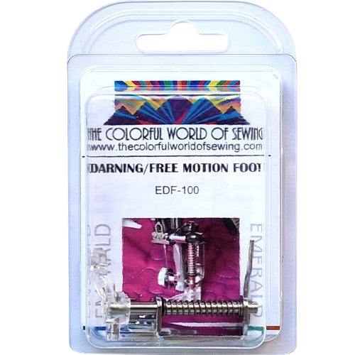 The Husqvarna Viking Emerald Darning Foot packaged