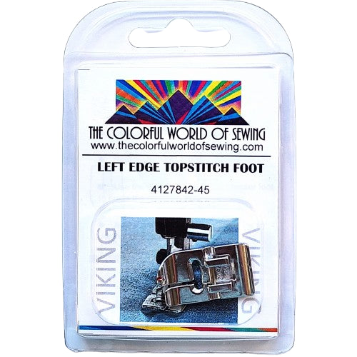 The Husqvarna Viking Left Edge Topstitch Foot packaged