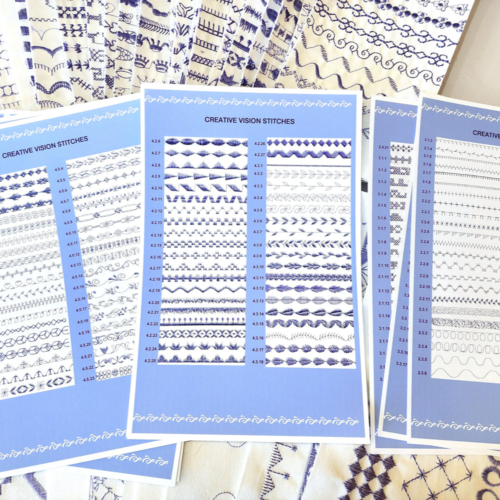 Pfaff Creative Vision/Sensation Stitch Sample Book - Real Stitch Outs of Stitches!