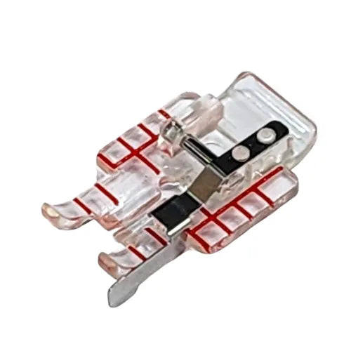 Husqvarna Viking Clear Adjustable 1/4" Piecing Foot with Guide close up