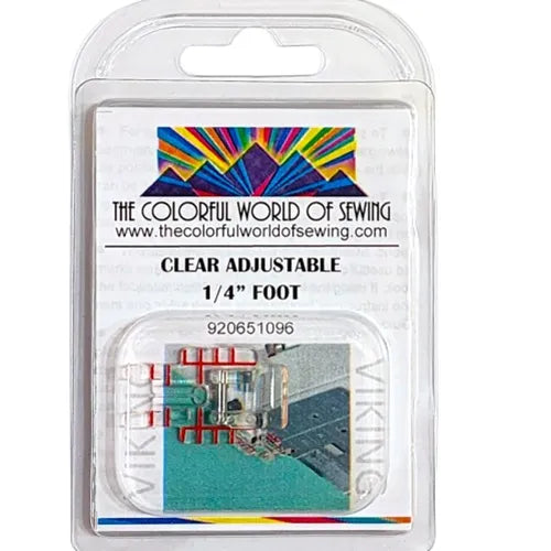 Husqvarna Viking Clear Adjustable 1/4" Foot packaged