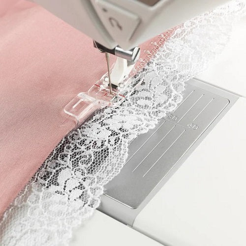 attaching lace with The Husqvarna Viking Join & Fold Edging Foot
